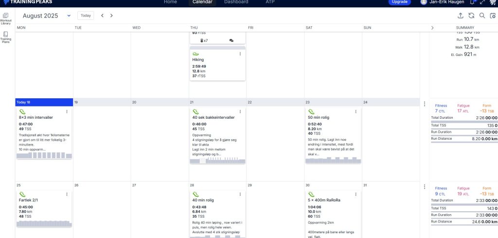 løpeprogram 10km trainingpeaks